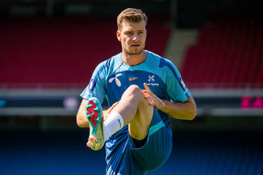 Alexander Sørloth of the Norwegian national football team