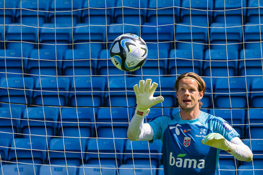 Goalkeeper Ørjan Håskjold Nyland of the Norwegian