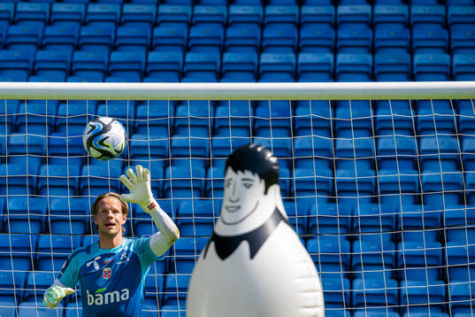Goalkeeper Ørjan Håskjold Nyland of the Norwegian