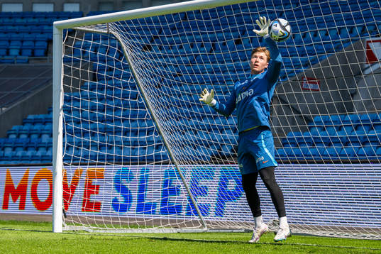 Goalkeeper Mathias Dyngeland of the Norwegian national