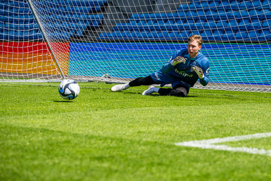 Goalkeeper Mathias Dyngeland of the Norwegian national