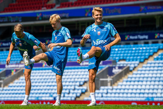 Birger Meling and Martin Ødegaard of the Norwegian