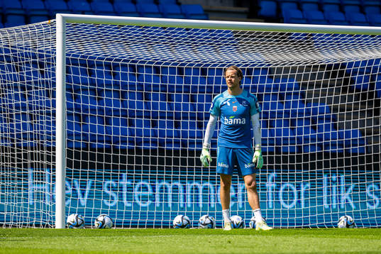 Goalkeeper Ørjan Håskjold Nyland of the Norwegian