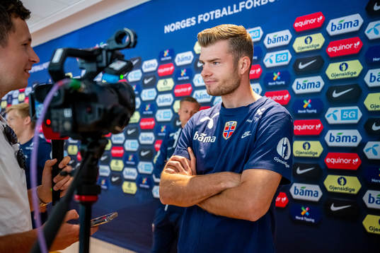 Alexander Sørloth of the Norwegian national football team