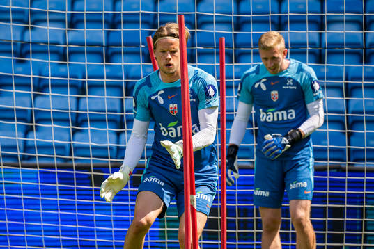Goalkeeper Ørjan Håskjold Nyland of the Norwegian