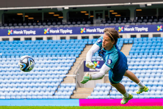 Goalkeeper Ørjan Håskjold Nyland of the Norwegian