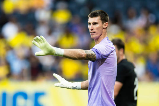 goalkeeper Oli Sail of New Zealand
