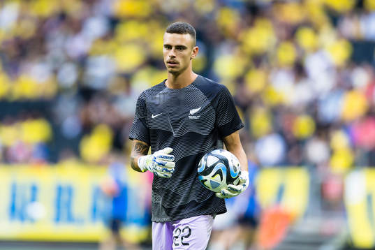 goalkeeper Nik Tzanev of New Zealand