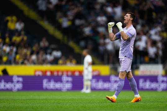 Goalkeeper Oli Sail of New Zealand celebrates
