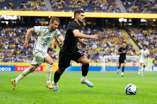Marcus Rohdén of Sweden and Liberato Cacace of New Zealand