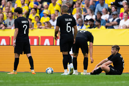 Callum Mccowatt of New Zealand in pain