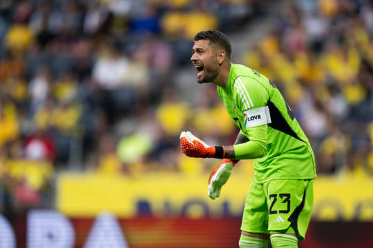 Goalkeeper Kristoffer Nordfeldt of Sweden