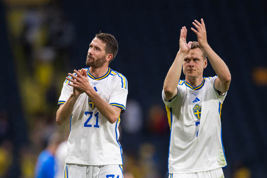 Marcus Rohdén and Viktor Claesson of Sweden celebrate