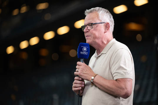 Head coach Janne Andersson of Sweden in the Viaplay studio