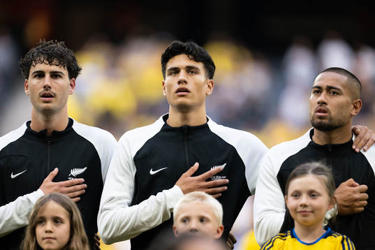 Matt Garbett, Marko Stamenic and Bill Tuiloma of New Zealand