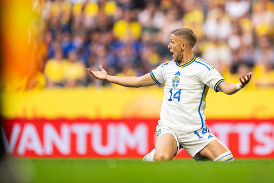 Jesper Karlsson of Sweden reacts