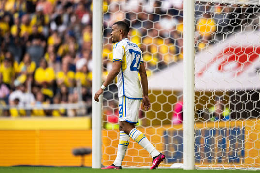 Robin Quaison of Sweden looks dejected
