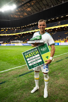Jesper Karlsson of Sweden afte the international friendly