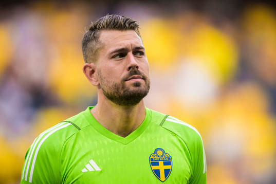 Goalkeeper Kristoffer Nordfeldt of Sweden