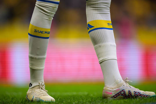 Detail of socks of Anthony Elanga of Sweden