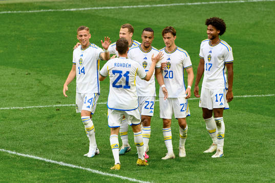 The players of Sweden celebrate