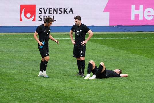 Joe Bell, Tim Payne and Callum Mccowatt of New Zealand