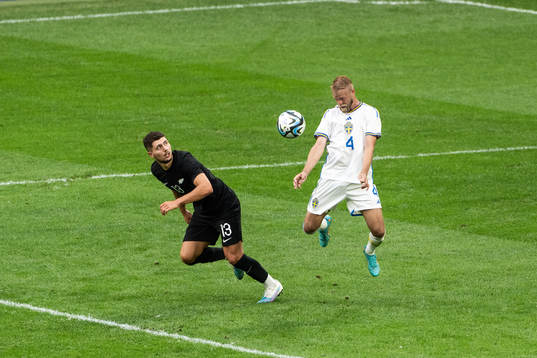 Liberato Cacace of New Zealand and Daniel Sundgren of Sweden