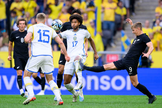 Jens Cajuste of Sweden and Ben Waine of New Zealand