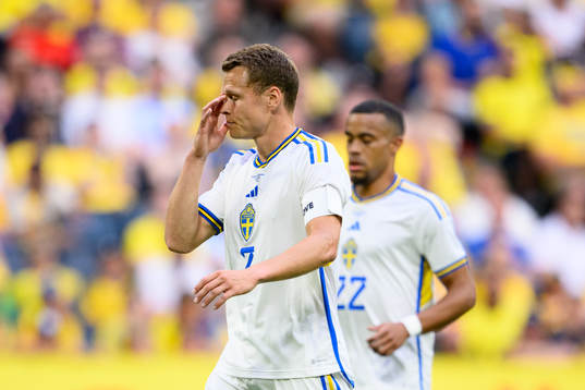 Viktor Claesson of Sweden looks dejected