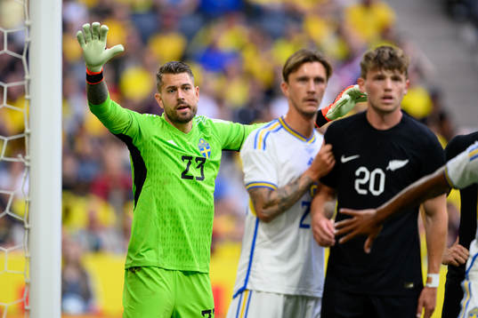 goalkeeper Kristoffer Nordfeldt of Sweden