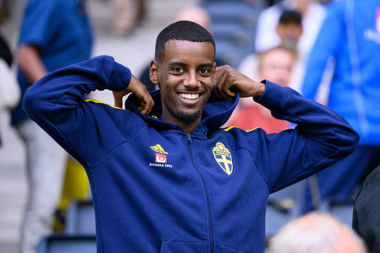 Alexander Isak of Sweden in the stands