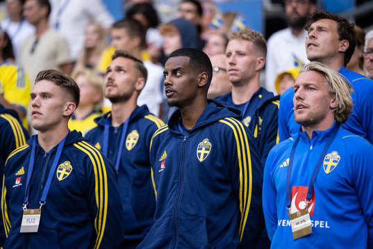 Viktor Gyökeres, Alexander Isak and Emil Forsberg of Sweden