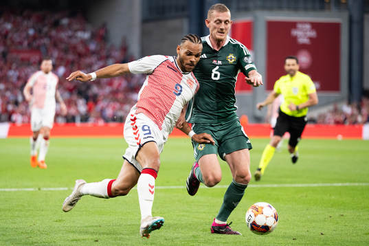 during the UEFA Euro Qualifier football match between