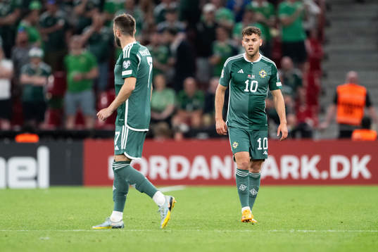 Dion Charles of Northern Ireland looks dejected