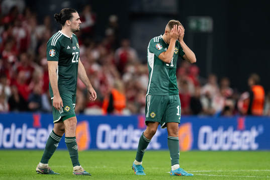 Callum Marshall of Northern Ireland looks dejected