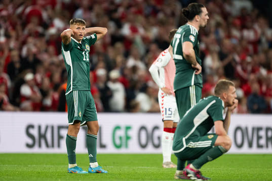 Callum Marshall of Northern Ireland looks dejected