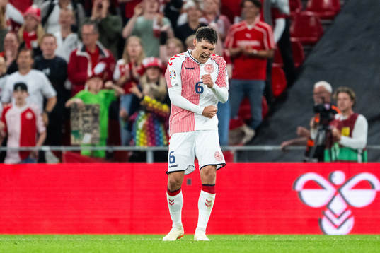 Andreas  Christensen of Denmark celebrates