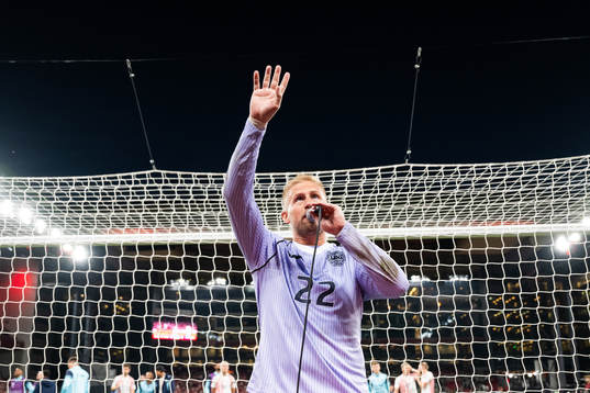 Goalkeeper Kasper Schmeichel of Denmark  celebrates