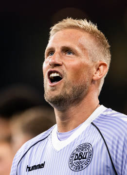 Goalkeeper Kasper Schmeichel of Denmark celebrates