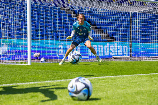 Goalkeeper Ørjan Håskjold Nyland of the Norwegian