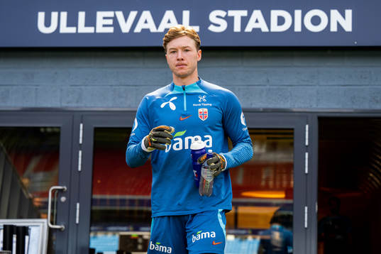 Goalkeeper Mathias Dyngeland of the Norwegian national