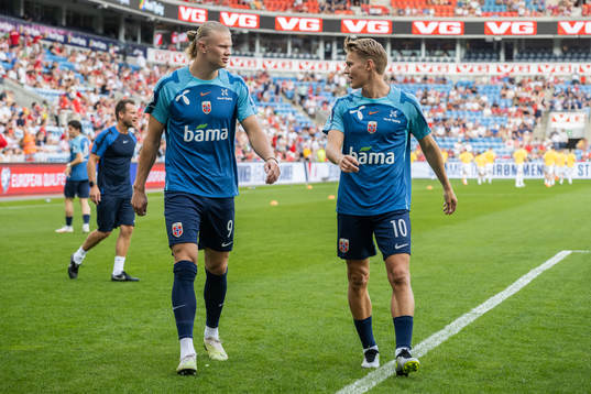 Erling Braut Haaland and Martin Ødegaard of Norway