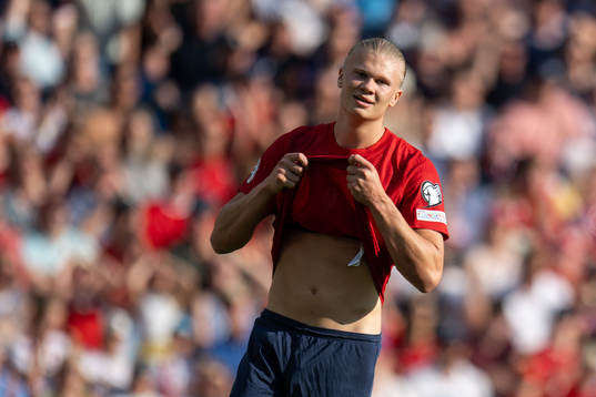 Erling Braut Haaland of Norway reacts