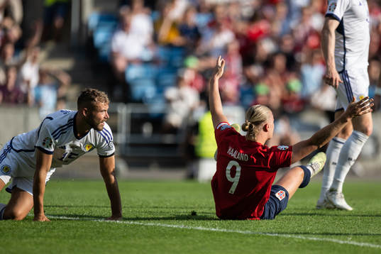 Erling Braut Haaland of Norway reacts