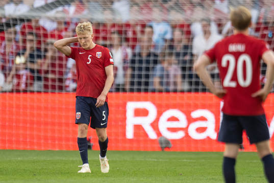 Birger Meling of Norway looks dejected