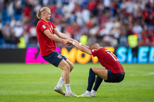 Erling Braut Haaland and Leo Skiri Østigård of Norway