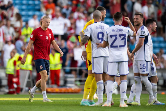 Erling Braut Haaland of Norway looks dejected