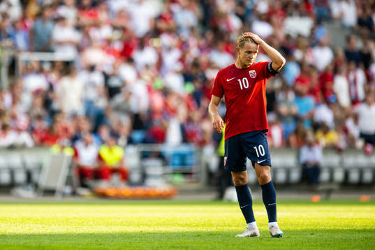 Martin Ødegaard of Norway looks dejected