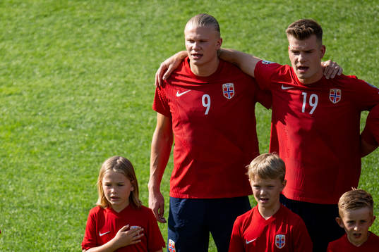 Erling Braut Haaland and Alexander Sørloth of Norway