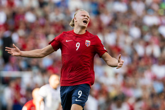 Erling Braut Haaland of Norway reacts